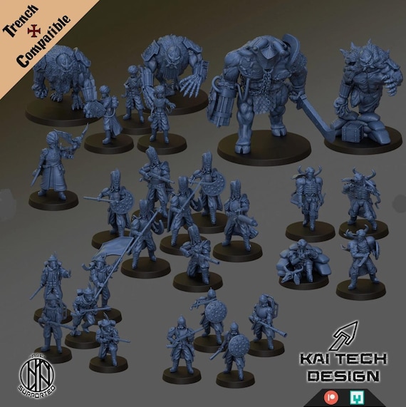 The Emirates warband - 3D printed miniature  - Wargaming - Trench Grimdark