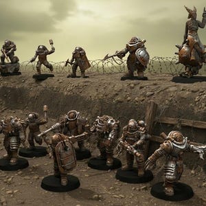 Naval Fanatics Warband - 16x Grimdark Miniatures - 32mm Resin Wargaming - Trench Warfare - Tabletop Proxy Set