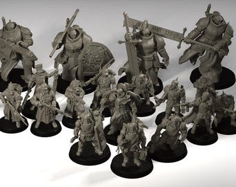 Esercito dell'Impero - 20 miniature Grimdark - Wargaming in resina da 32 mm - Guerra di trincea - Set proxy per giochi da tavolo