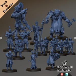 Heretic Warband - 3D gedruckte Miniatur - Wargaming - Trench Grimdark