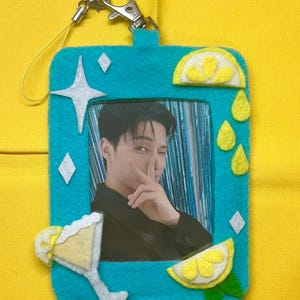 Lemon drop inspired felt photocard holder