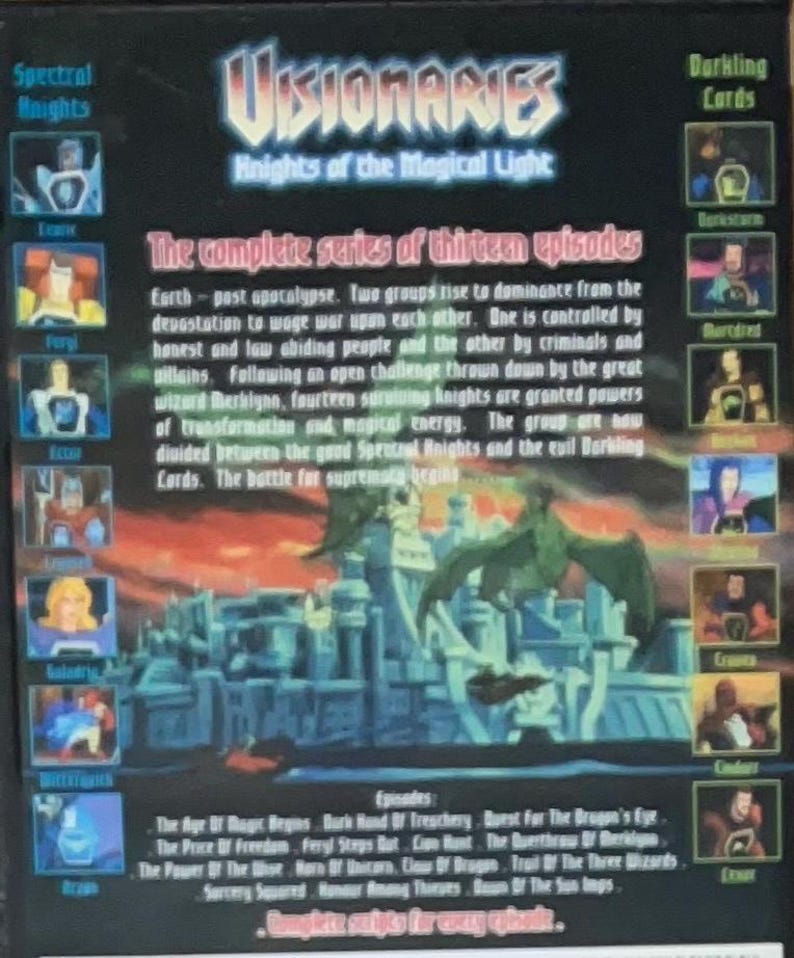Visionaries Box Set VISIONARIES: Knights of the Magical Light DVD - Complete Series - Etsy