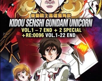 DVD Anime Kidou Senshi Gundam Unicorn (1-7 Fine) +2 Speciale +RE:0096 (1-22 Fine)