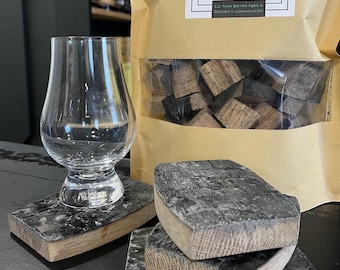 Bourbon Barrel Coaster Set, Smoker Chips, BBQ Gift