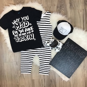 Why You Mad Fix Your Face Kid&#39;s Trendy Tee Or Bodysuit Baby Toddler Boy Girl Clothing Shirt Unisex Gender Neutral Band Music Pop Viral