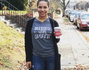 Blessed With Both, Boys Mom, Girls Mom, Mom of both, blessed mom, motherhood shirt, Motherhood, graphic tee, mom style, trendy mom shirt