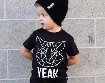 Trendy geometrische Fox tee ja Oh voor Fox Sake Romper peuter shirt elke grootte baby baby gear baby cadeau douche
