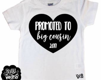 Pregnancy Announcement Promoted To Big Cousin Toddler Youth Kids Trending Viral Trending T-Shirt Tee Top Outfit