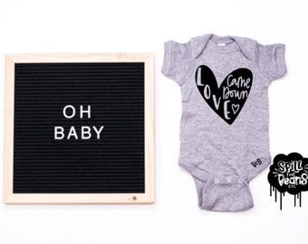 Love Came Down, Cute Baby Clothes, Baby boy outfit, baby girl bodysuit, baby shower gift, baby clothes, kids clothes, trendy baby shirt