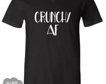 Crunchy AF Crunchy Mama Hippie Mamá Holística Maternidad Mamá Vida Camisa Gráfica Ropa de Mujer