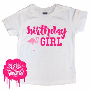 Flamingo Geburtstag Mädchen, Flamingo Geburtstag Geburtstag Mädchen Shirt, grafische T-Shirt Baby Kleinkind Mädchen Partei T-Shirt, trendige Mädchen T-Shirt