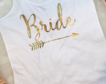 Bachelorette Party passenden Tanks Braut Gold Braut Shirt plus Größe passende Hemden Racer Back Tank Top 2 X 3 X 4 X Erfolg
