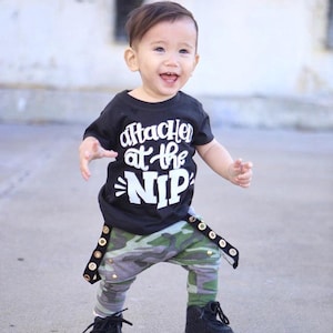 Attached At The Nip, Funny Breastfeeding Tee, Breastfed Baby, Breastfed Toddler, Kids Shirt, Boys Tee, Girls Tee, Nursing Baby, Milk Drunk
