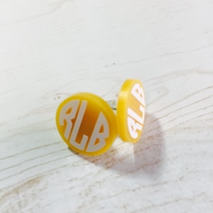 Monogram Earrings Personalized Post Earrings Acrylic Southern Girl Bridesmaid Gift, Stocking Stuffer, hypo-allergenic, Wedding gift, jewelry