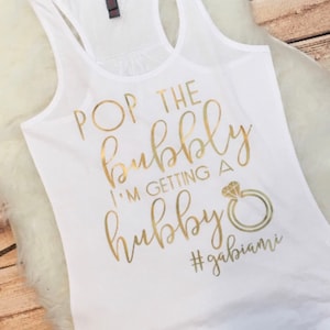 Bachelorette Party-Tank-Top er tauchte die Frage also wir sind Poppin &#39; sprudelnde Champagner Braut Braut Shirt plus Größe XS-4 x passende Shirts