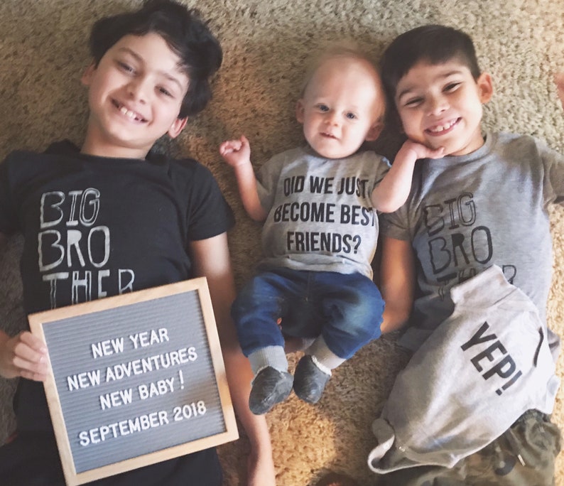 Matching Best Friend Tees Twins Did We Just Become Best Friends Yep Siblings pregnancy announcement BFF brothers sisters Original friend image 9
