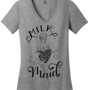 Milk Maid, Afro American, Breastfeeding Mama, Adult Women&#39;s, Graphic Tee, Trendy Modern Mom, Modern Motherhood, Breastfeeding Shirt