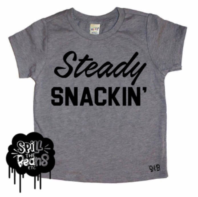 Steady Snackin' Kid's Snack Trendy Tee or Bodysuit - Etsy