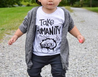 Tome la humanidad de vuelta camiseta de moda del niño o body body bebé niño niño niña ropa