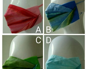 Handmade face mask - SMALL/MEDIUM 023 - ombre reversible 100% cotton nosewire