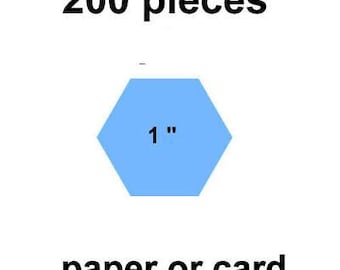 200 x 1 inch Hexagons - Paper or Card - English Paper Piecing