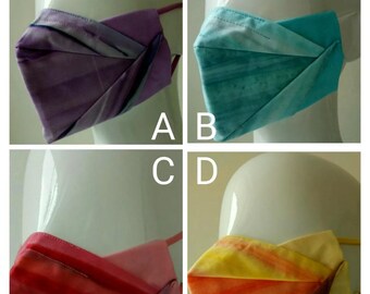 Handmade face mask - SMALL/MEDIUM 024 - ombre reversible 100% cotton nosewire