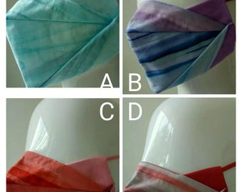 Handmade face mask - SMALL/MEDIUM 029 - ombre reversible 100% cotton nosewire