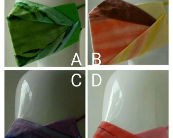 Handmade face mask - SMALL/MEDIUM 025 - ombre reversible 100% cotton nosewire