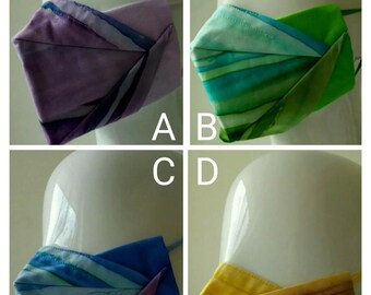 Handmade face mask - SMALL/MEDIUM 028 - ombre reversible 100% cotton nosewire