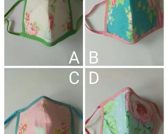 Handmade face mask - CHILD 037 - 100% cotton, adjustable earloops