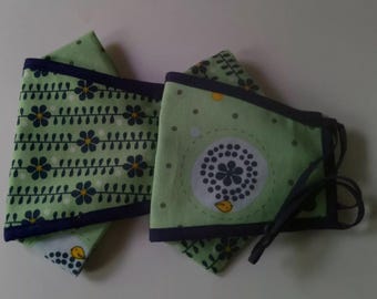 Handmade face mask - MEDIUM/LARGE 005 - 100% cotton nosewire adjustable earloops