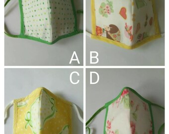 Handmade face mask - CHILD 038 - 100% cotton, adjustable earloops