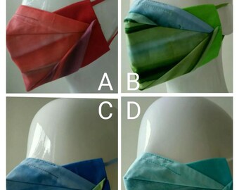 Handmade face mask - SMALL/MEDIUM 027 - ombre reversible 100% cotton nosewire