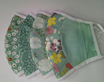 Handmade face mask - SMALL ADULT 012 - 100% cotton nosewire adjustable earloops