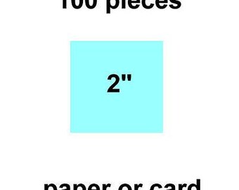 2 inch squares - 100 per pack - Paper or Card - English Paper Piecing