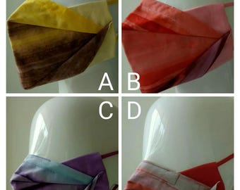Handmade face mask - SMALL/MEDIUM 026 - ombre reversible 100% cotton nosewire