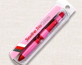 Sewline Trio Fabric Pencil SL025 with 3 colours - for English Paper Piecing etc
