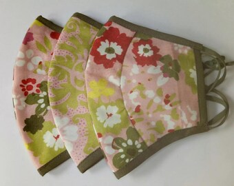 Handmade face mask - SMALL ADULT 014 - 100% cotton nosewire adjustable earloops