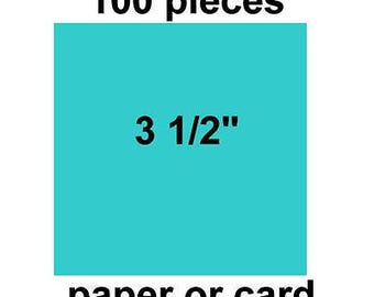 3 1/2 inch Squares - 100 per pack - Paper or Card - English Paper Piecing