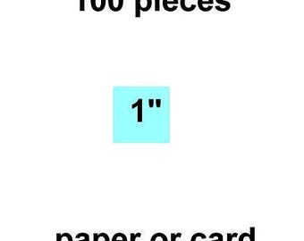 1 inch Squares - 100 per pack - Paper or Card - English Paper Piecing