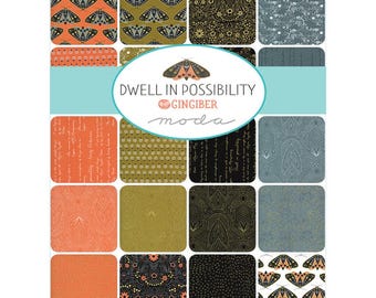 DWELL in POSSIBILITY - 252 Fabric Hexagons - diecut from a Moda Layer Cake - precut EPP patchwork quilting slow stitching
