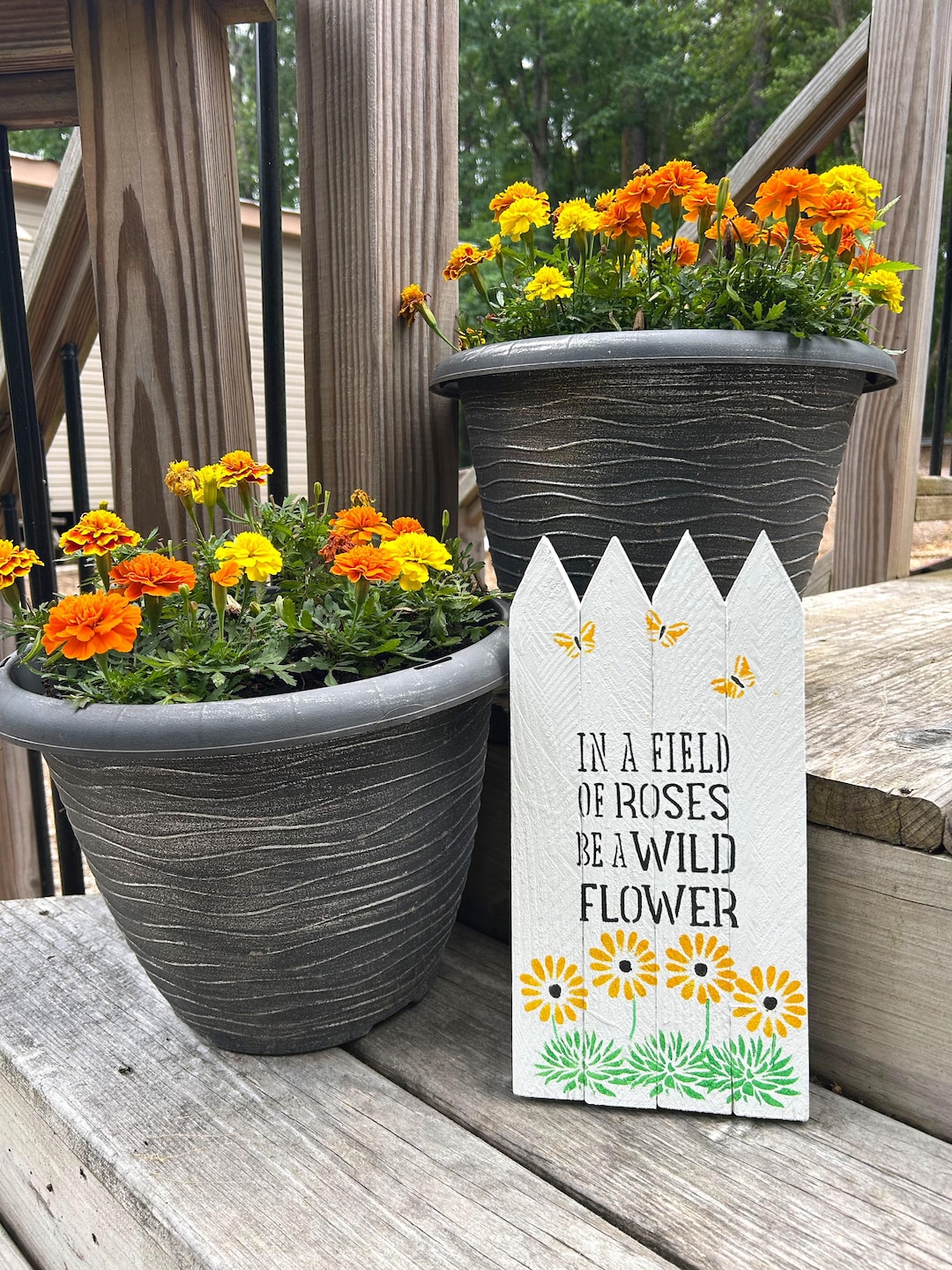 Indoor/outdoor Picket Fence Sign Inspirational Etsy