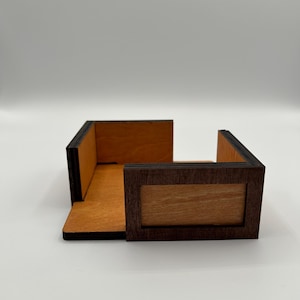 Handcrafted Wooden Coaster Holder, Rustic & Elegant Home Decor