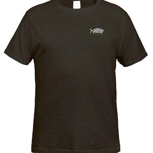 Darwin Fish Small Logo T-shirt, Black with Silver Imprint