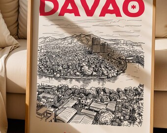 Davao Print, Davao Poster, Philippines Wall Art Print, Davao Lover Gift