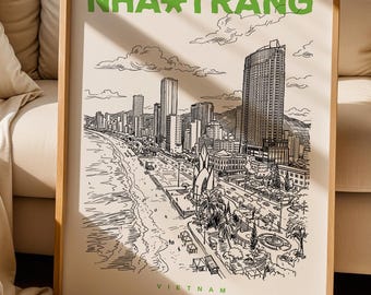 Nha Trang Print, Nha Trang Poster, Vietnam Wall Art Print, Nha Trang Lover Gift