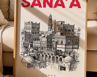 Sanaa Print, Sanaa Poster, Yemen Wall Art Print, Sanaa Lover Gift