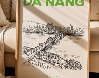 Da Nang Print, Da Nang Poster, Vietnam Wall Art Print, Da Nang Lover Gift