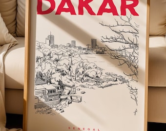 Dakar Print, Dakar Poster, Senegal Wall Art Print, Dakar Lover Gift