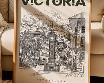 Victoria Print, Victoria Poster, Seychelles Wall Art Print, Victoria Lover Gift